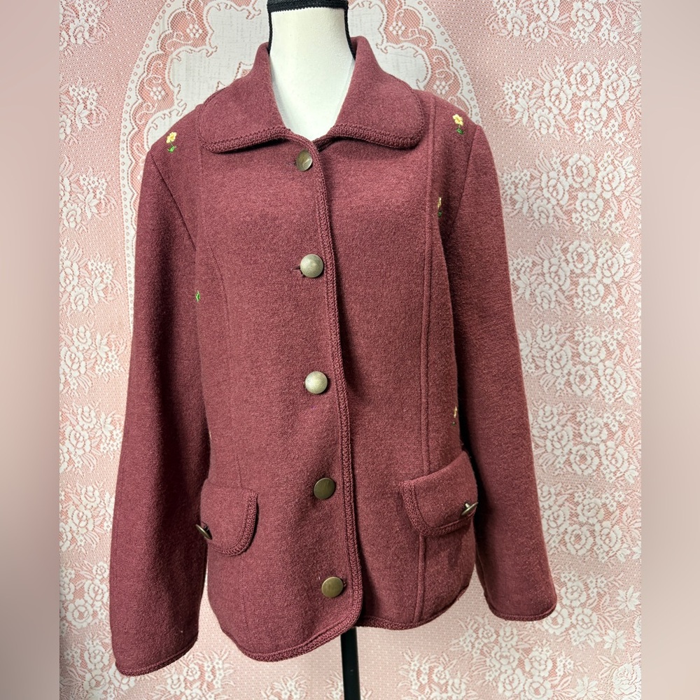 Victor Fink Collection Wool Jacket | Embroidered Floral - Picture 2 of 10